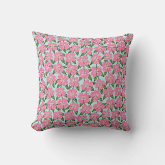 Almofada pinheiro florado cor-de-rosa estampado em aqua