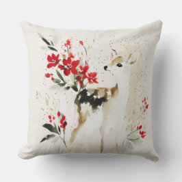 Almofada Pinho de Natal Fawn Aquarela