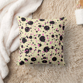 Almofada Pink and Black Polka Dot Pattern