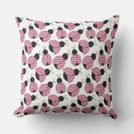 ALMOFADA PINK BLACK BRANCO LADYBUGS