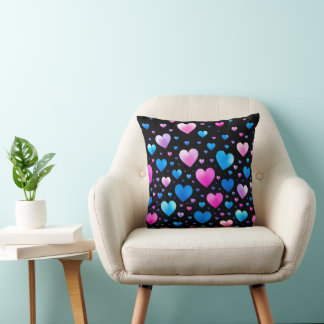 Almofada Pink & Blue Glowing Hearts