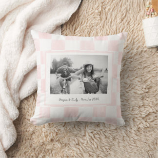 Almofada Pink Checkerboard Personalized Photo