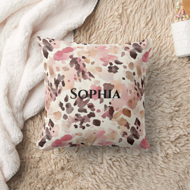 Almofada Pink Cream Brown Leopardo Natal (Cobertor)