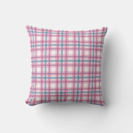 Almofada Pink e Blue Tartan Natal De Dupla Face