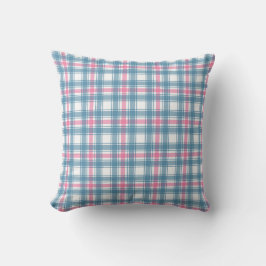 Almofada Pink e Blue Tartan Natal De Dupla Face