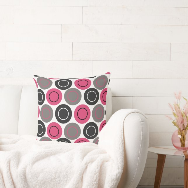 Almofada Pink e Cinza Polika Dot (Sofá)