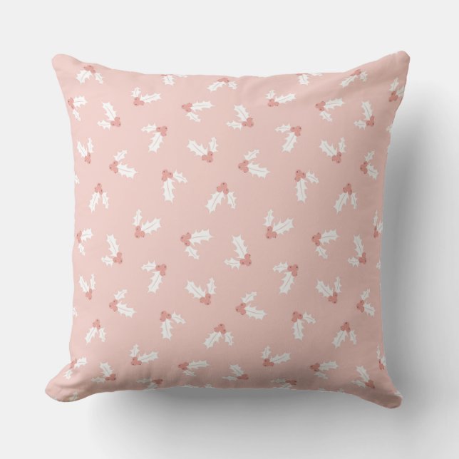 ALMOFADA PINK E NATAL BRANCO HOLLY BERRIES (Frente)