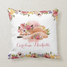 Pink Floral Baby Girl Fox Nursery Decor