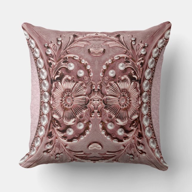 Almofada Pink Flower Throw Pillow (Frente)