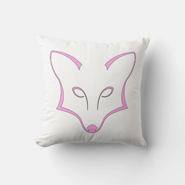 Almofada Pink Fox Logo Throw Pillow (Frente)