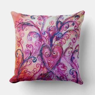 ALMOFADA PINK FUCHSIA FLUTUAÇÕES QUÍMICAS COM CORAÇÃO