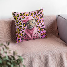 Pink Lepard Natal Jaguar Cushion