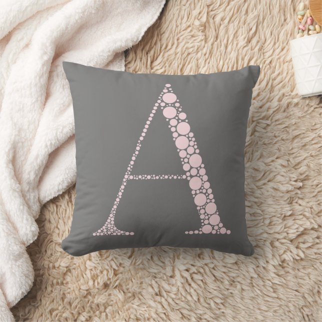 Almofada Pink Letter A Pillow – Minimal Monogram Home  (Cobertor)