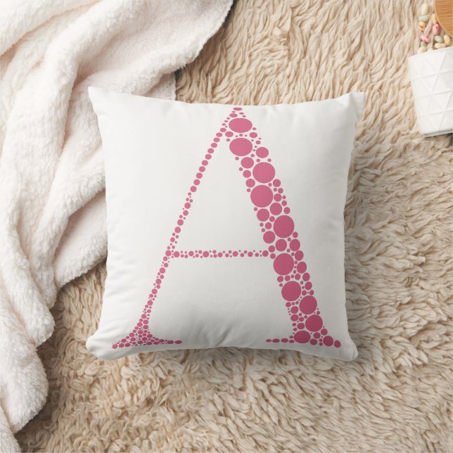 Almofada Pink Letter A Pillow – Minimal Monogram Home  (Cobertor)