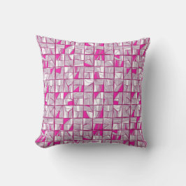 Almofada Pink & Magenta Geometric Block Pattern 
