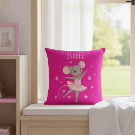Almofada Pink Mouse Ballerina Custom Cushion for Girls