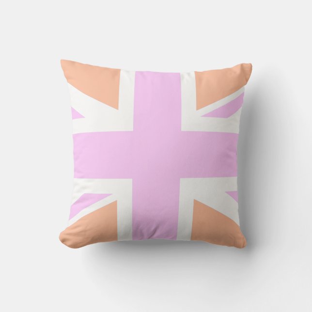 Almofada Pink & Orange United Kingdom Flag / Union Jack (Frente)