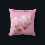 Almofada Pink Orchids “Happy Easter” Throw Pillow<br><div class="desc">Make life cozy-comfy with this beautiful Pink Orchids “Happy Easter” Throw Pillow. Try one for yourself or make a loved one's day by surprising them with one. You'll be happy you did!</div>