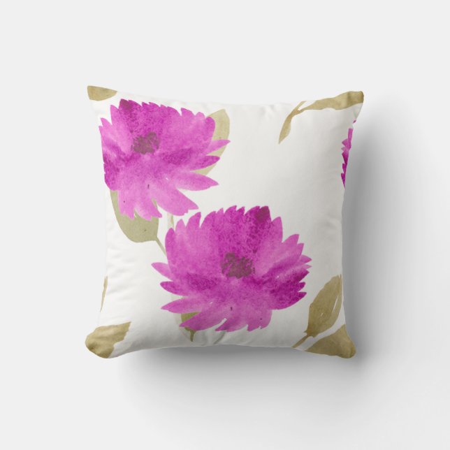 Almofada Pink pretty flowers throw cushion (Frente)