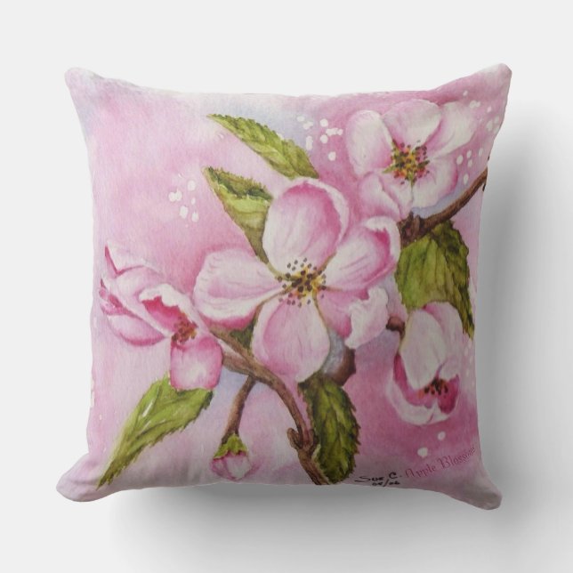 ALMOFADA PINK PRIMAVERA APPLE BLOSSOM FLOWERS PINK (Frente)