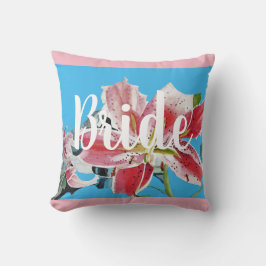 Almofada Pink Retro Lily Flor Decor Cushion