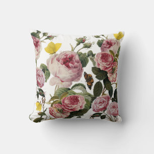Almofada PINK ROSES E MANTEIRAS AMARELAS White Floral