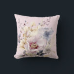 Almofada Pink Shabby Chic Vintage Throw Pillow<br><div class="desc">This beautiful Cottagecore design throw pillow features a soft pink color with pretty flowers,  in shades of pink,  blue,  and white. It's perfect for mom,  for mother's day,  a friend,  sister,  wife,  or as a treat for yourself. This pillow is nice and comfortable,  and washes well without any bleed.</div>