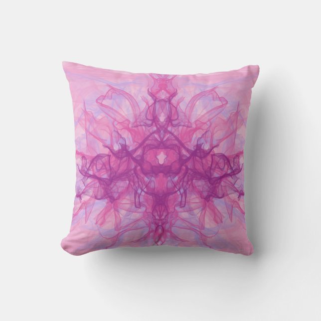 Almofada PINK SMOKE - Arte Fractal Moderna e abstrato - (Frente)