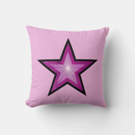 Almofada Pink Star travesseiro decorativo quadrado rosa pál