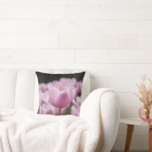 Pink tulip cushion pillow
