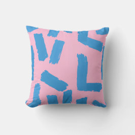 Almofada Pink with Blue Brushstroke Pattern