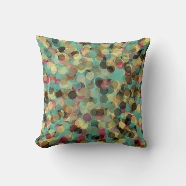 Almofada pink yellow green and blue circle pattern abstract (Frente)