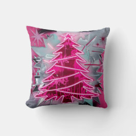 Almofada Pinkmas Tree – Bold Neon Holiday Art