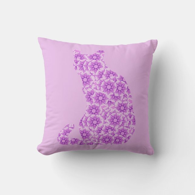 Almofada Pinos Cat - lavanda, roxo (Frente)