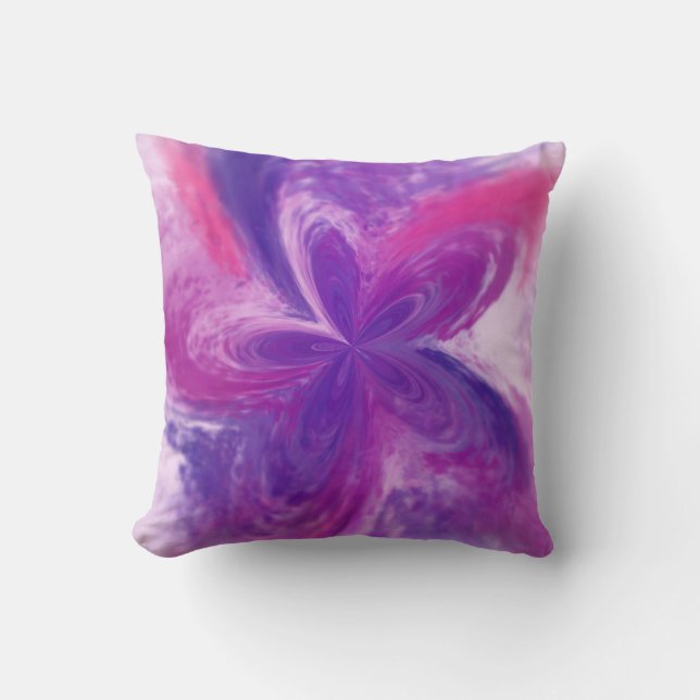 Almofada Pintado Abstrato Fantasy Flower Watercolor (Frente)