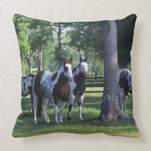 Almofada Pinte cavalos nas árvores