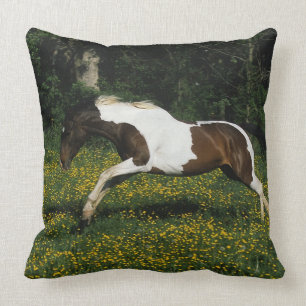 Almofada Pinte o cavalo que funciona no campo das flores