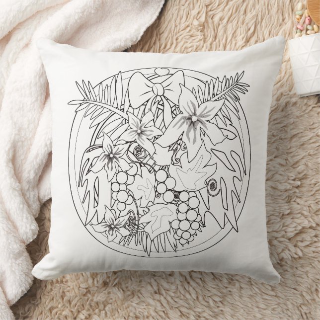 Almofada Pinte você mesmo um padrão tropical (Cobertor)