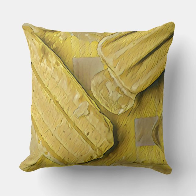 Almofada Pintel de cone de sorvete amarelo (Frente)