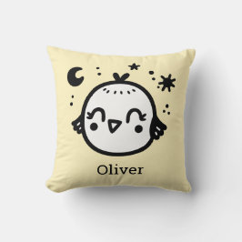 Almofada Pintinho alegre - Arte da Linha de Pássaros Kawaii