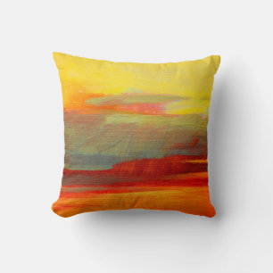 Almofada pintura a óleo da paisagem abstrato em canvasink,