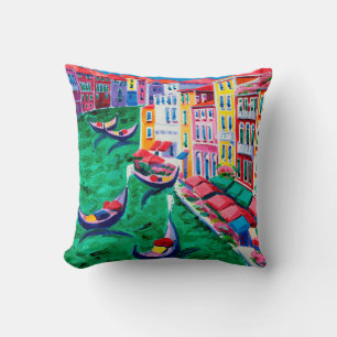 Almofada pintura a óleo de bela Veneza, Itália na canvas
