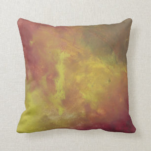 Almofada Pintura a óleo Dourado vermelho e Abstrato verde