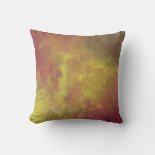 Almofada Pintura a óleo Dourado vermelho e Abstrato verde