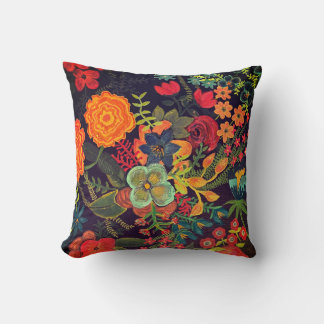 Almofada Pintura Acrílica Boho Design Floral