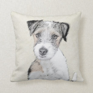 Almofada Pintura áspera de Russell Terrier - arte original