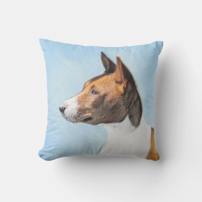 Almofada Pintura Basenji - Arte Original Custa (Frente)