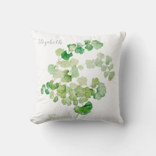 Almofada Pintura Botânica Moderna e Verde