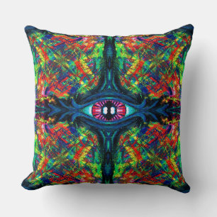 Almofada Pintura com torção de olhos e trippy