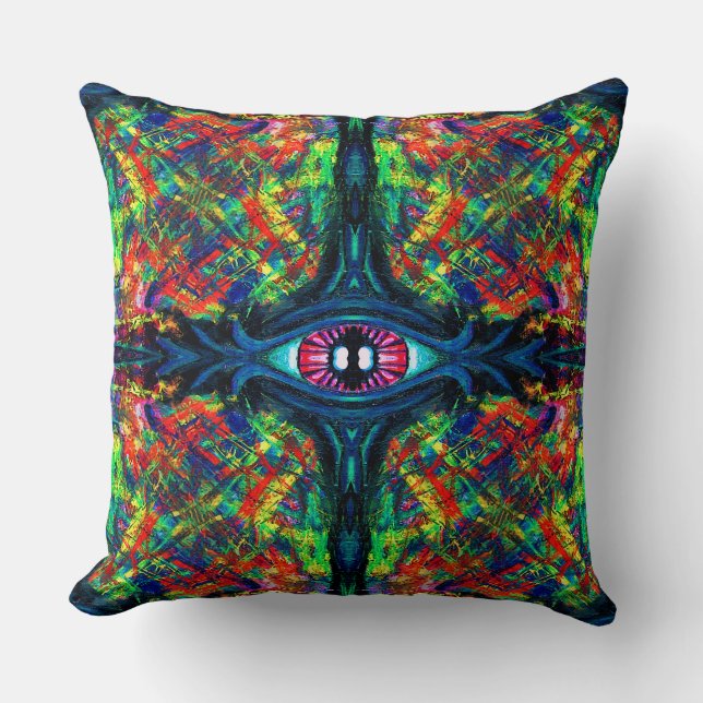Almofada Pintura com torção de olhos e trippy (Frente)